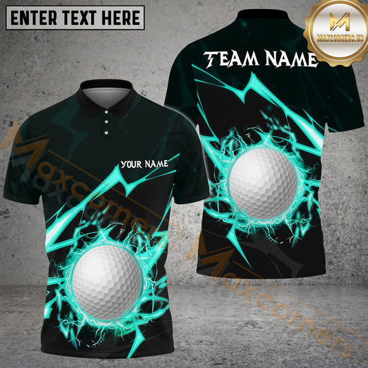 Maxcorners Golf Thunder Strike Down Personalized Name, Team Name 3D Shirt (6 Colors)