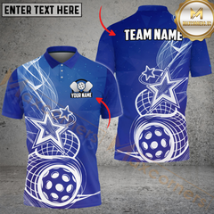 Maxcorners Pickleball Star Multicolor Customized Name, Team Name 3D Shirts