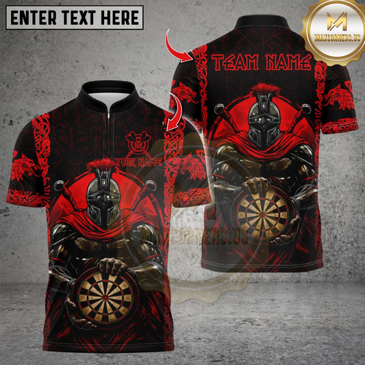 Maxcorners Spartan Dart Warrior Fury Multicolor Customized Name, Team Name 3D Shirts