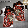 Maxcorners Darts Fierce Shark Mascot Splash Ocean Dartboard Graphic Multicolor Customized Name, Team Name 3D Shirts