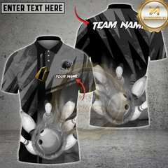 Maxcorners Bowling Fire Multicolor Customized Name, Team Name 3D Shirt