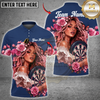 Maxcorners Darts Pink Rose Girl Dartboard Design Personalized Name 3D Unisex Shirt