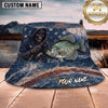 Maxcorners Fishing Dark Lightning Fishing Illustration with Dramatic Effect Personalized Name 3D Bucket Hat (13 Fish Species)