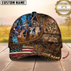 Maxcorners Deer Hunting Camo With American Flag Personalized Hat 3D Printed Multicolor | Brown