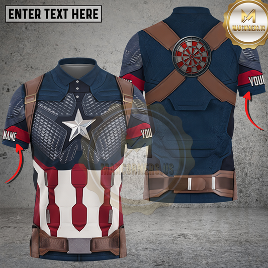 Maxcorners Darts Hero Armor Personalized Name 3D Unisex Shirt