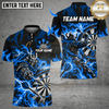 Maxcorners Darts Wolf Skull & Fiery Dartboard Graphic Multicolor Customized Name, Team Name 3D Shirts
