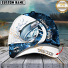 Maxcorners Fishing Blue Flame Sport Customized Name 3D Cap (7 Breeds)