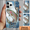 Maxcorners Fishing Phone Case Hook Line Ocean Bubble Design Personalized Name Phone Case (8 Fish Species)