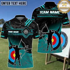 Maxcorners Shadow Silhouette Archery Personalized Name 3D Shirt