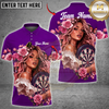 Maxcorners Darts Pink Rose Girl Dartboard Design Personalized Name 3D Unisex Shirt