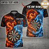 Maxcorners Darts Dragon & Flaming Dartboard Graphic Multicolor Customized Name, Team Name 3D Shirts