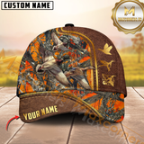 Maxcorners Golden Hunting Orange Camouflage Personalized Name 3D Cap (Multioption)