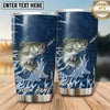 Maxcorners Fishing Tumbler Navy Blue Flame Splash Design Personalized Name Tumbler (13 Species)