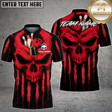 Maxcorners Bowling Shirt Grim Skull Drip Art Multioptions Personalized Name, Team Name Unisex 3D Shirt (4 Colors)