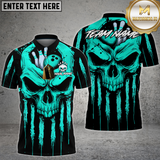 Maxcorners Bowling Shirt Grim Skull Drip Art Multioptions Personalized Name, Team Name Unisex 3D Shirt (4 Colors)