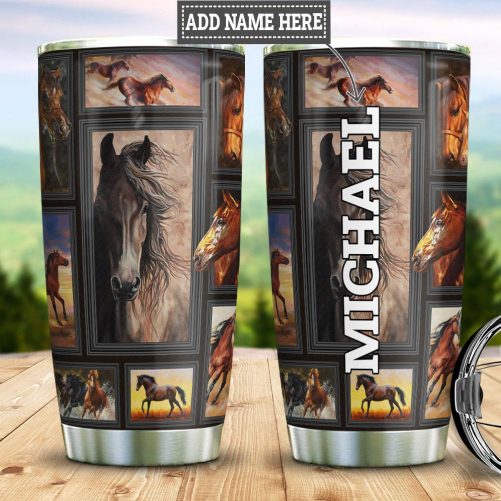 Maxcorners Stallion Majesty Horse Mug Personalized Name Tumbler