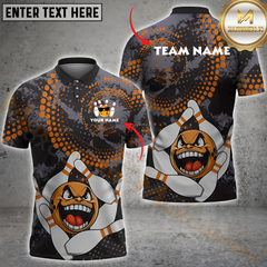 Maxcorners Bowling Angry Strike Multicolor Personalized 3D Shirt,  Furious Ball & Exploding Pins Shirts