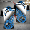 Maxcorners Lightning Break Inferno 8 Ball Billiards Multicolor Customized Name, Team Name 3D Shirt