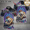 Maxcorners Darts Polar Bear King Crown Dartboard Graffiti Multicolor Customized Name, Team Name 3D Shirts