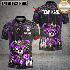 Maxcorners Bowling Cyber Mecha Bear Multicolor Customized Name Team Name 3D Shirts
