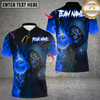 Maxcorners Bowling Grim Reaper Skull Flame Multioptions Personalized Name, Team Name Unisex 3D Shirts