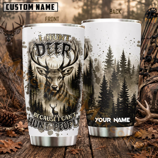 Maxcorners Hunting Deer Portrait Mountain Forest Personalized Name 3D Tumbler