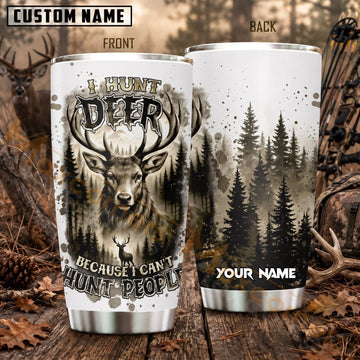 Maxcorners Hunting Deer Portrait Mountain Forest Personalized Name 3D Tumbler