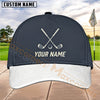 Maxcorners Golf Crossed Clubs Minimal Logo Personalized Name 3D Cap (5 Colors)