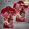 Maxcorners Darts Pink Rose Girl Dartboard Design Personalized Name 3D Unisex Shirt