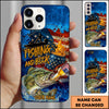 Maxcorners Fishing Phone Case Fishing And Beer American Flag Personalized Name 3D Phone Case (10 Fish Species)