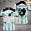 Maxcorners Luxury 8-Ball King Multicolor Customized Name, Team Name 3D Shirts| White
