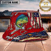 Maxcorners Fishing Green Camo Fishing Adventure with Bold Splash Personalized Name 3D Bucket Hat (13 Fish Species)
