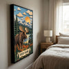 Maxcorners Moose Hunting Autumn Leaves Forest Personalized Canvas Wall Art