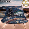 Maxcorners Fishing Dark Lightning Fishing Illustration with Dramatic Effect Personalized Name 3D Bucket Hat (13 Fish Species)