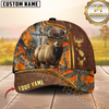Maxcorners Golden Hunting Orange Camouflage Personalized Name 3D Cap (Deer/Moose/Boar/Elk/Turkey/Duck)