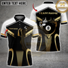 Maxcorners Luxury 8-Ball King Multicolor Customized Name, Team Name 3D Shirts| Black