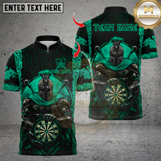 Maxcorners Spartan Dart Warrior Fury Multicolor Customized Name, Team Name 3D Shirts