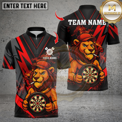 Maxcorners Darts Lion Design Multicolor Customized Name, Team Name 3D Shirts