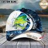 Maxcorners Fishing Blue Flame Sport Customized Name 3D Cap (7 Breeds)