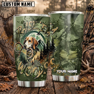 Maxcorners Hunting Duck Hunter Green Woodland Camo Personalized Name 3D Tumbler