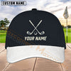 Maxcorners Golf Crossed Clubs Minimal Logo Personalized Name 3D Cap (5 Colors)