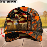 Maxcorners Unique USA Flag Deer Hunting Cap Multicolor Personalized Name 3D Cap