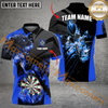 Maxcorners Darts Panther Flame MutilColor Option Customized Name, Team Name 3D Polo Shirt