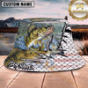 Maxcorners Fishing Torn Scale Water Splash Graphic Personalized 3D Bucket Hat (13 Fish Species)