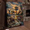Maxcorners Moose Hunting Retro Sunset Forest Personalized Canvas Wall Art