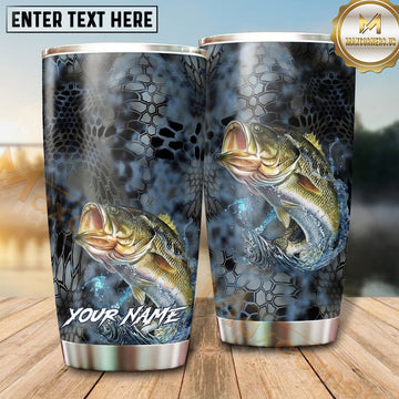 Maxcorners Fishing Tumbler Gray Smoke Scale Texture Design Personalized Name Tumbler (13 Species)