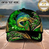 Maxcorners Fishing Green Flame Tribal Personalized Name 3D Shirt (13 Fish Species)