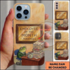 (5 Colors) Maxcorners Personalized Funny Office Frog Phone Case with Employee of the Month Sign, Coffee Mug, Paperwork and Custom Name