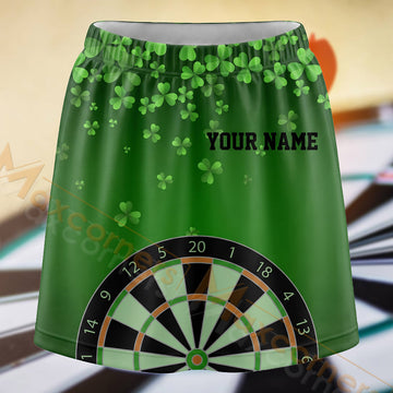 Maxcorners Darts Lucky Clover Dartboard Personalized 3D Skort, Skirts With Shorts