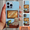 (5 Colors) Maxcorners Personalized Funny Office Frog Phone Case with Employee of the Month Sign, Coffee Mug, Paperwork and Custom Name